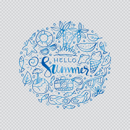 Doodle design element summerのイラスト素材
