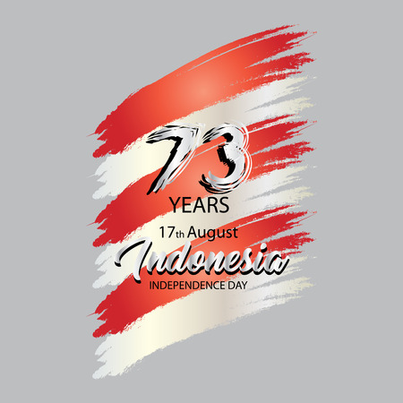 17 August. Indonesia Independence Day greeting card.のイラスト素材