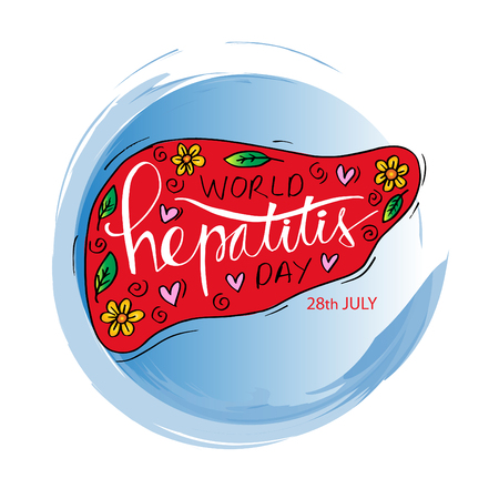 World Hepatitis Day design for medical cards, banners, web backgrounds.のイラスト素材
