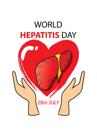 World Hepatitis Day design for medical cards, banners, web backgrounds.のイラスト素材