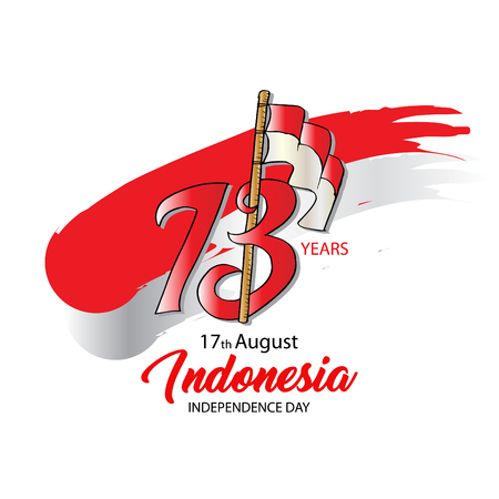 Indonesian Independence day logo Concept. 73 years.のイラスト素材