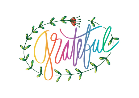 Grateful hand drawn cardのイラスト素材