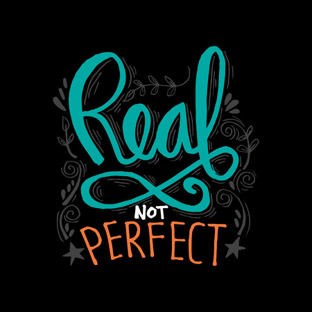 Real not perfect hand letteringのイラスト素材