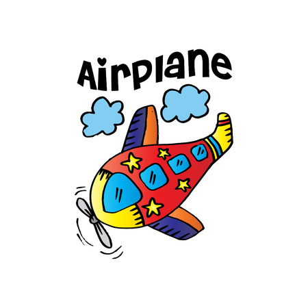 Airplane-cartoon for shirt design.のイラスト素材
