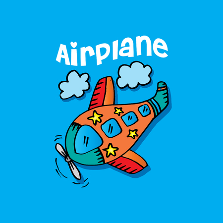 Airplane-cartoon for shirt design.のイラスト素材