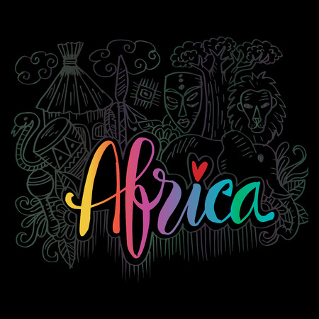 Hand Drawn Symbols Of Africaのイラスト素材