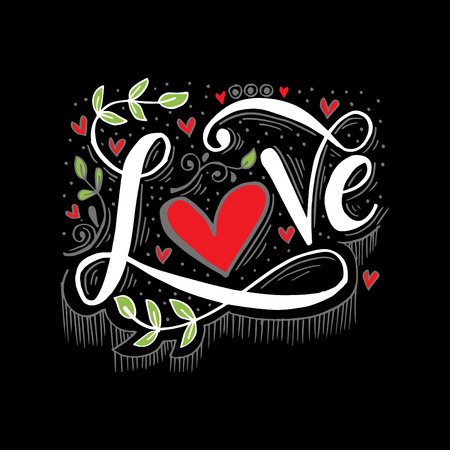 Love concept inspirational hand lettering motivation poster for banner, label, tag, poster or postcardのイラスト素材