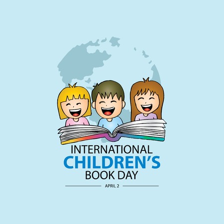 International Children`s Book Day. April 2. Greeting card.のイラスト素材