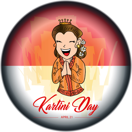 Kartini's Day. Indonesian Woman Emancipation Day. 21 aprilのイラスト素材