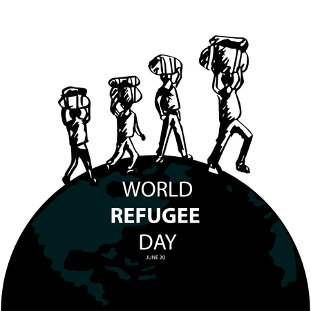 World Refugee Day. 20 June.のイラスト素材