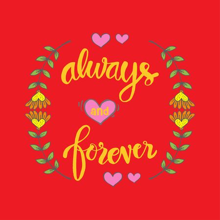 Always and Forever hand lettering for your designのイラスト素材