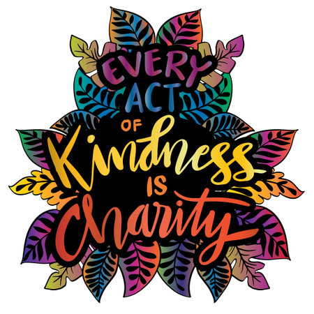 Every act kindness is charity. Prophet Muhammad. Quote typography.のイラスト素材