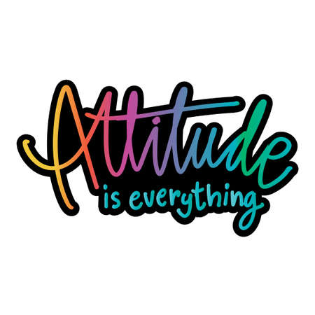 Attitude is everything, hand lettering. Motivational quote poster.のイラスト素材