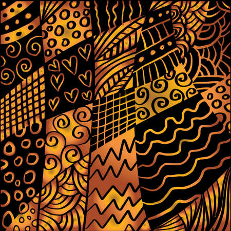 Simple abstract line art design. Hand drawing illustration.のイラスト素材