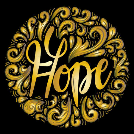 Word hope hand lettering. Decorative style.のイラスト素材