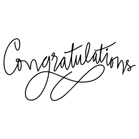 Congratulations hand lettering.  Handmade calligraphy