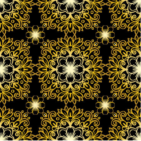 Luxury mandala seamless pattern background with traditional floral motif ornament.のイラスト素材