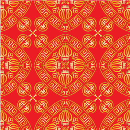 Mandala seamless pattern  Chinese new year.のイラスト素材