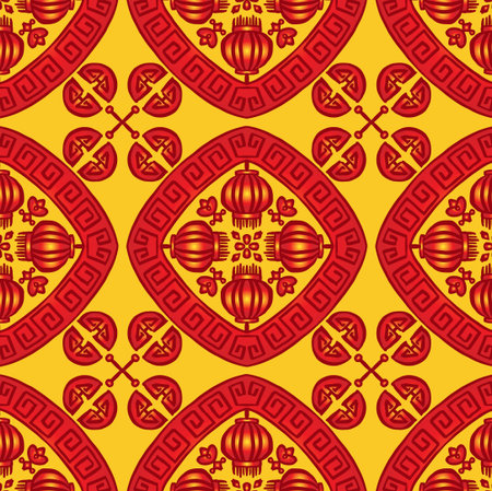 Mandala seamless pattern  Chinese new year.