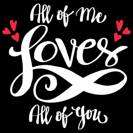 All of loves all of you romantic handwritten phraseのイラスト素材