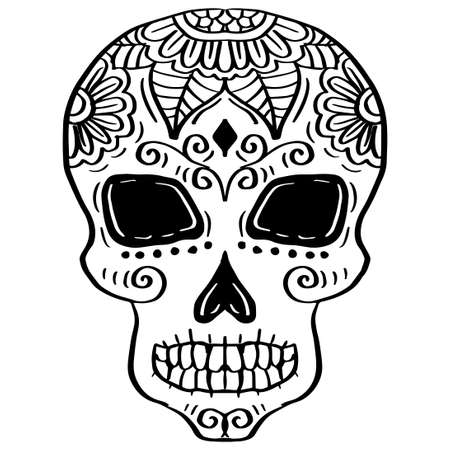human skull drawing illustrationのイラスト素材