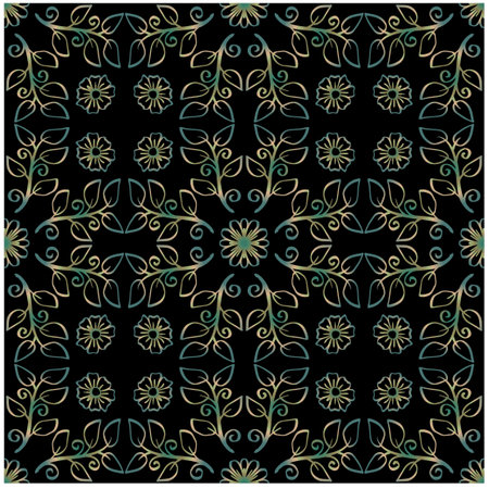 Seamless pattern decorative vintage with floral background.