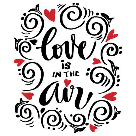 Love is the air hand lettering. Quotes.のイラスト素材