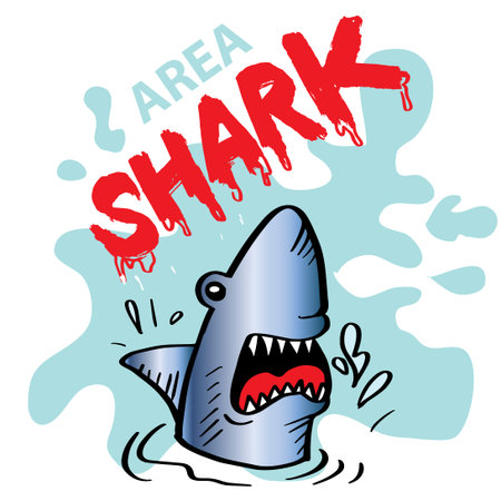 Cute shark cartoon for shirt designのイラスト素材