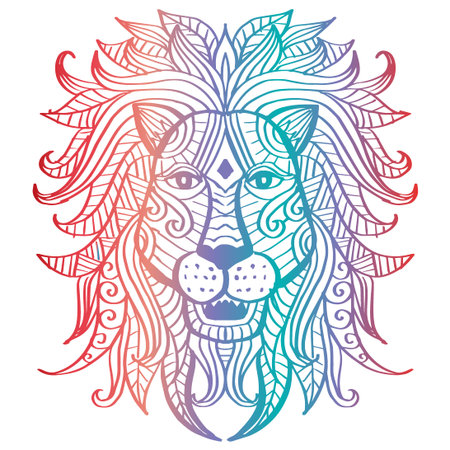 Lion. Mandala drawing, Lion mandala, Doodle art designsのイラスト素材