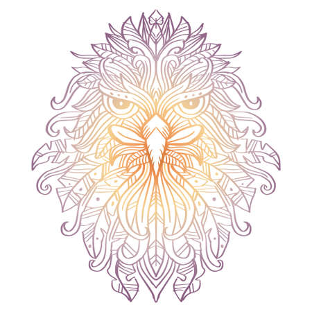 Hand drawn Eagle head  artのイラスト素材