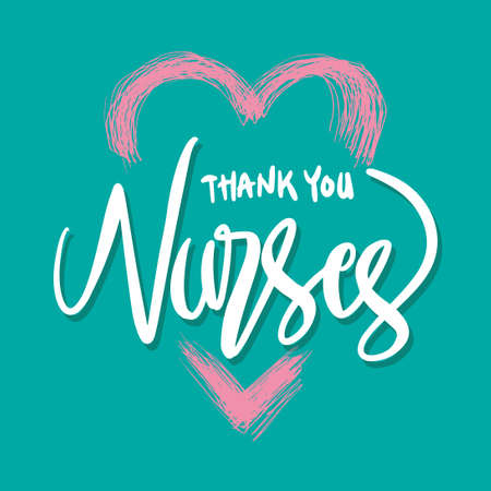 Thank You Nurses Hand Letteringのイラスト素材