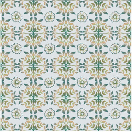 Seamless pattern floral ornament in art Deco style.のイラスト素材