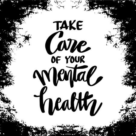 Take care of your mental health. Poster quotes.のイラスト素材