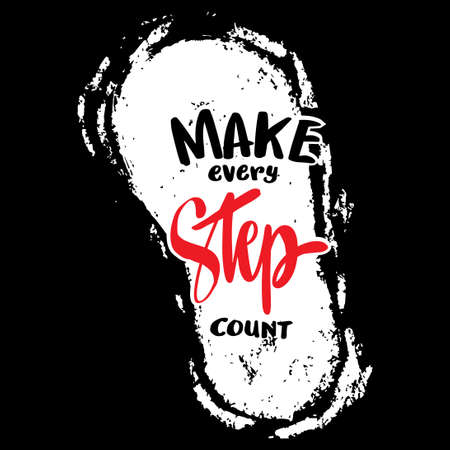 Make every step count. Poster quotes.のイラスト素材