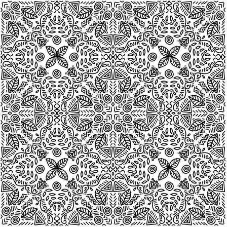 Seamless pattern abstract ethnic  art mandalaのイラスト素材