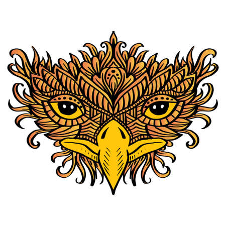 Hand drawn of eagle head in graphic styleのイラスト素材