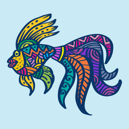 Hand drawn  goldfish styleのイラスト素材
