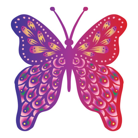 Beautiful  butterfly stylized.  Illustration of decorative.のイラスト素材