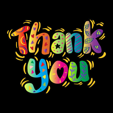 Thank you typography lettering decorative. Greeting card concept.のイラスト素材