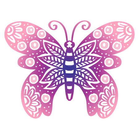 Butterfly doodle hand drawing illustration.のイラスト素材
