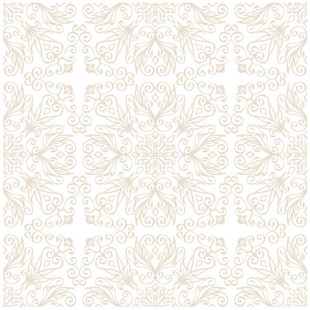 Hand drawn vintage floral pattern backgroundのイラスト素材