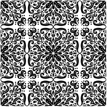 Hand drawn vintage floral pattern backgroundのイラスト素材