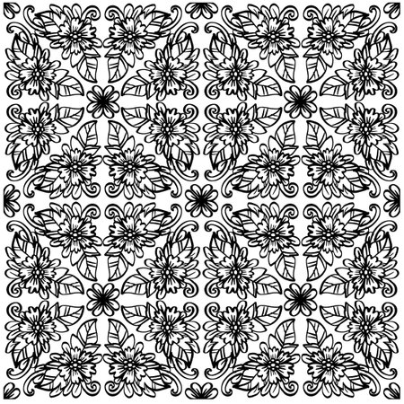 Seamless pattern abstract floral ornament.のイラスト素材