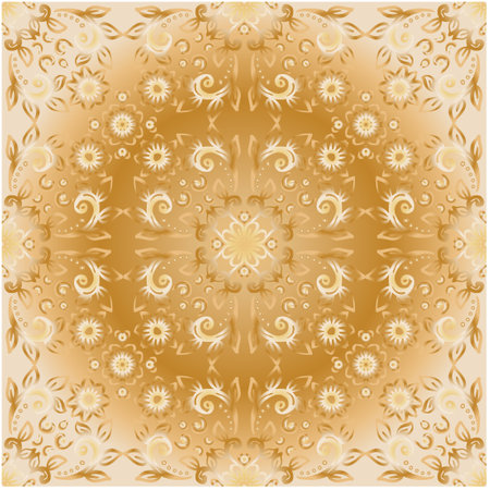 Hand drawn vintage floral pattern backgroundのイラスト素材