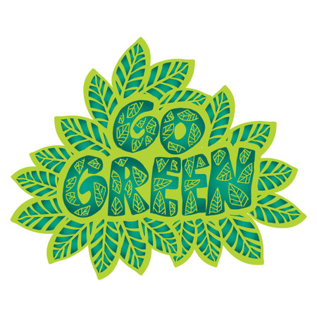 Go Green hand lettering Illustration. Poster slogan.のイラスト素材