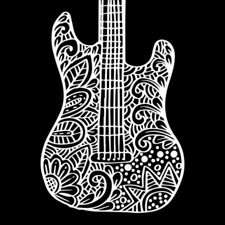 Guitar art drawing  illustration.のイラスト素材
