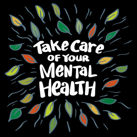 Take care of your mental health. Poster quotes.のイラスト素材