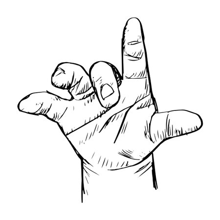 Baby Hand. Human hands sketch drawing illustration.のイラスト素材