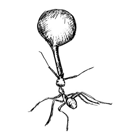 Ants lifting sketch drawing illustrationのイラスト素材