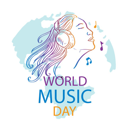 World music day, poster concept. 21 June.のイラスト素材